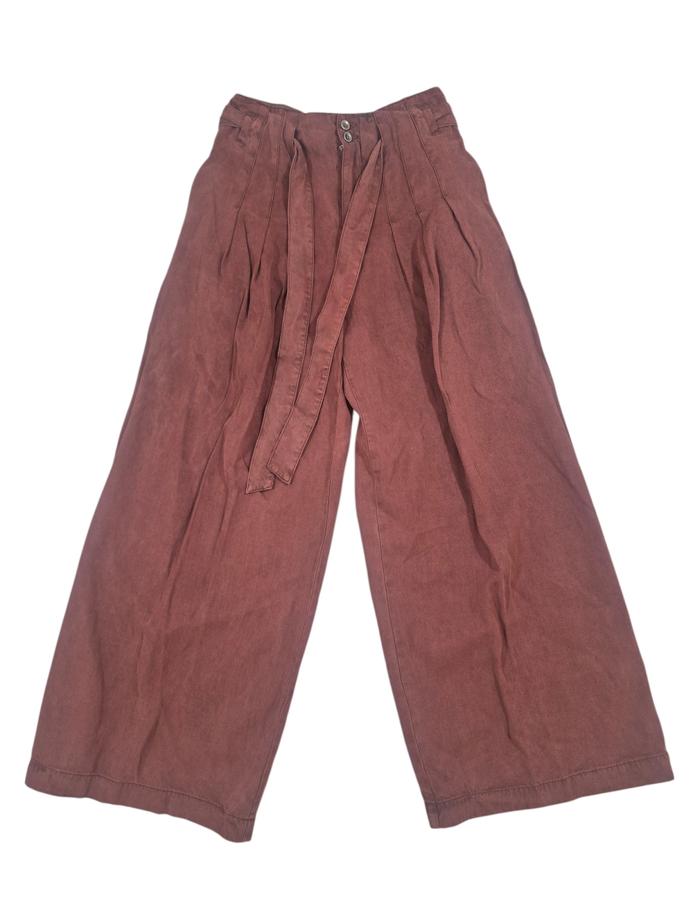 Free People Women Wide-Leg Chino Pants in Mauve